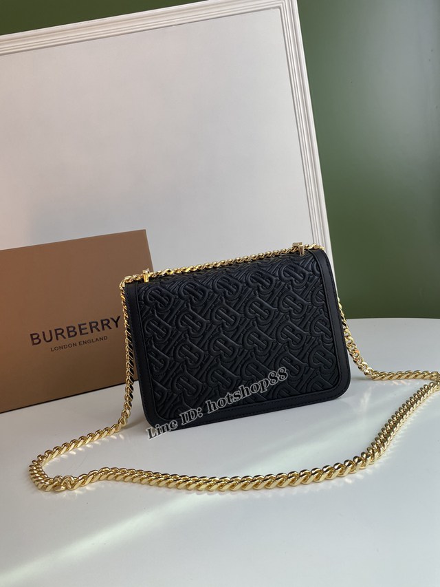 Burberry專櫃新款小號TB刺繡絎縫鎖扣包 巴寶莉羔羊皮鏈條單肩斜挎女包 yxb1167